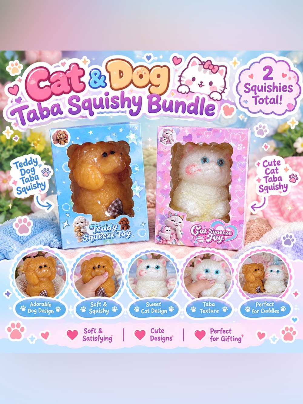 🐱🐶 Cat & Dog Taba Squishy Bundle 🐶🐱